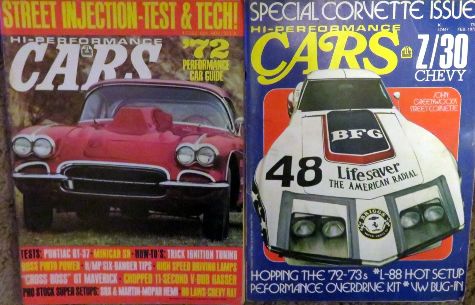HI-PERFORMANCE CARS Magazine - Two Issues - Nov. 1971 and