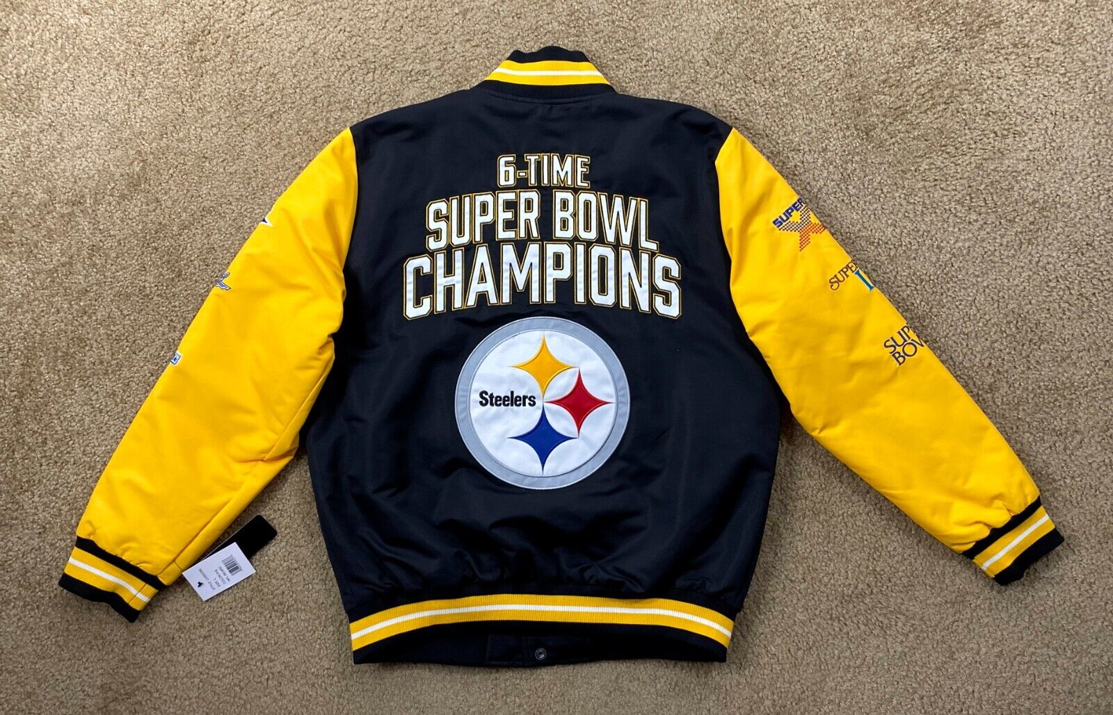 Sping 2023 Steelers Jacket Pittsburgh 6 TIME SUPER BOWL CHAMPIONS Polyester M-2X