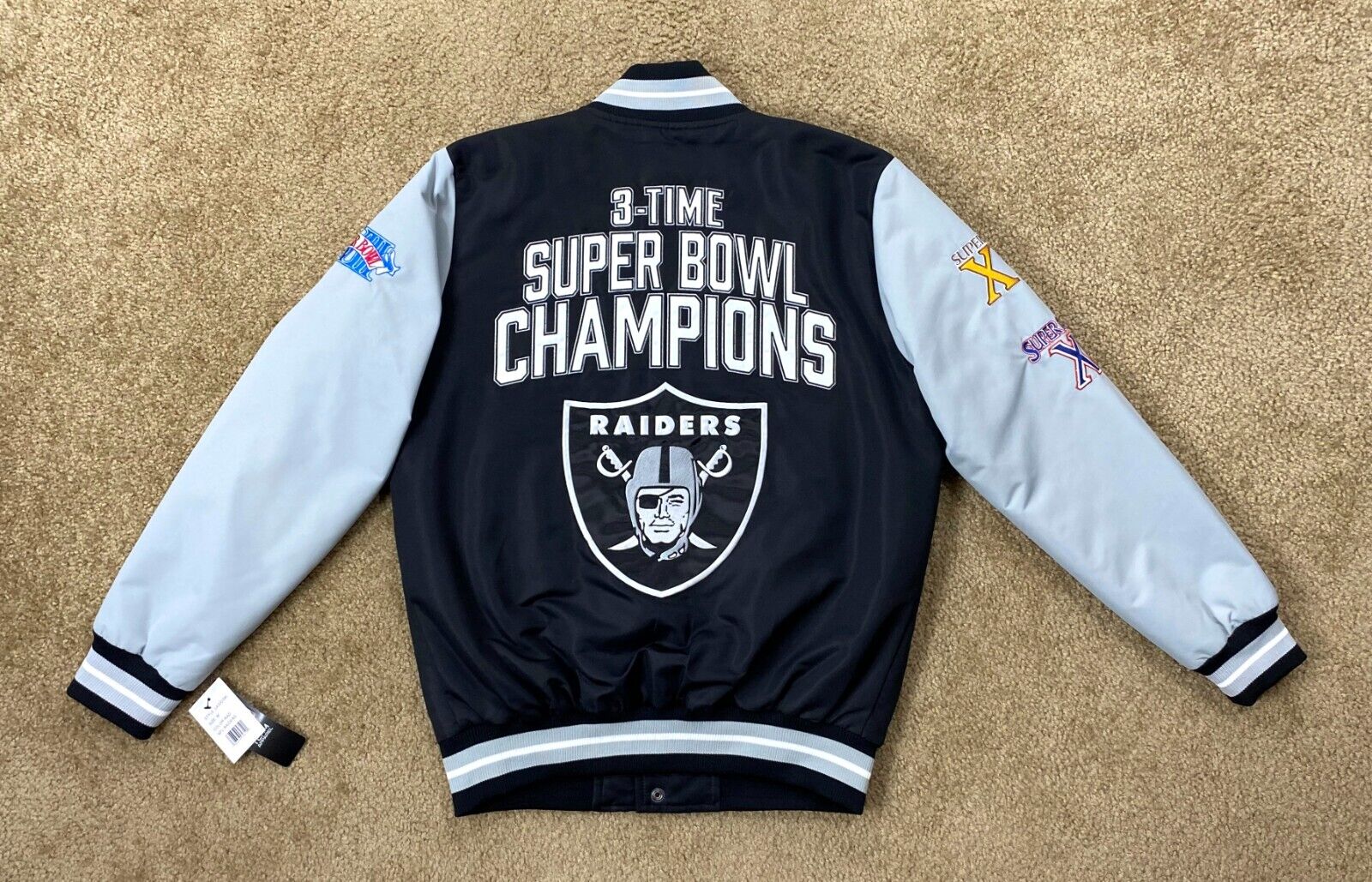 OAKLAND/VEGAS RAIDERS 3 TIME SUPER BOWL CHAMPIONS Polyester OAKLAND/VEGAS RAIDERS 3 TIME SUPER BOWL CHAMPIONS Polyester