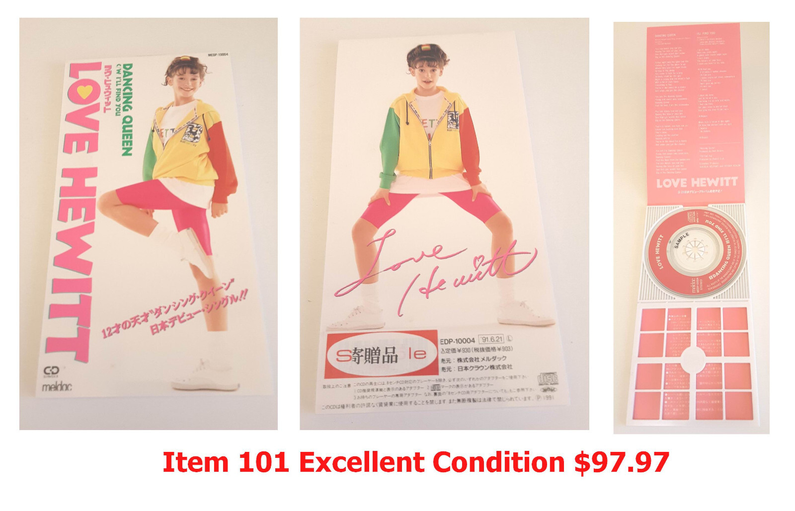 シングルCD　LOVE HEWITT　DANCING QUEEN Dancing Queen, Rare 3-inch Japanese promo CD, feat Jennifer