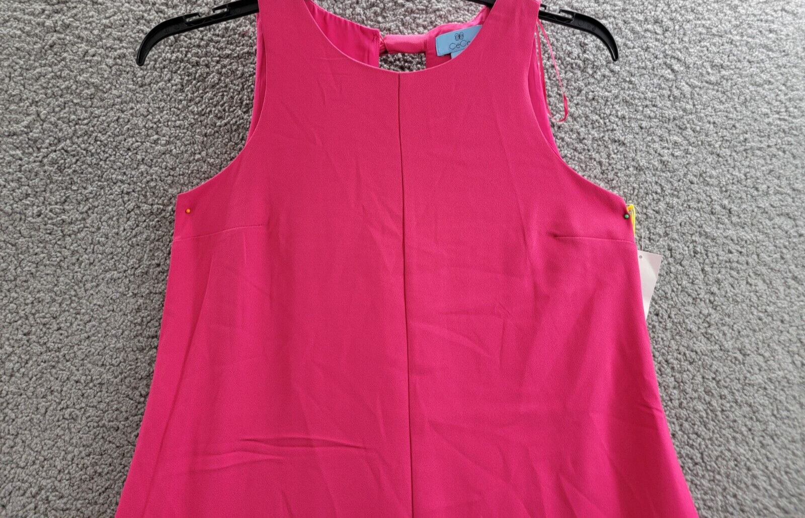 CeCe A-Line Back Bow Detailed Dress Women's 4 Pink Peacock Back Button Closure - Picture 3 of 15