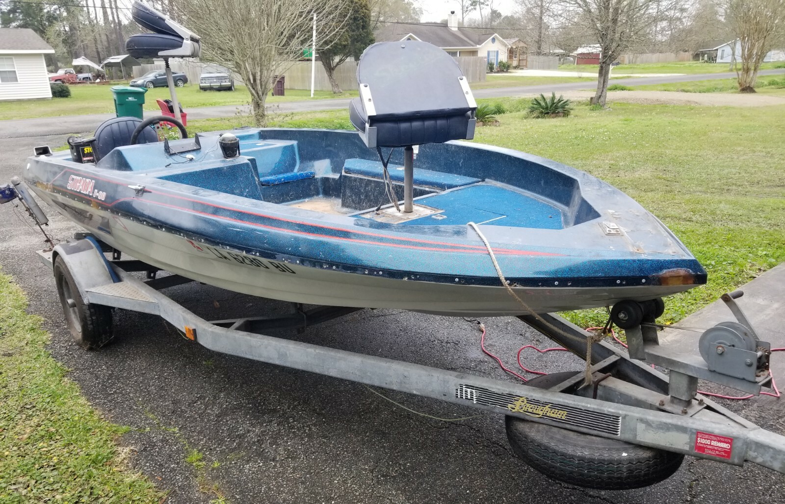 LF - 1987 Skeeter Strada F-80 15' Bass Boat & Trailer - Louisiana