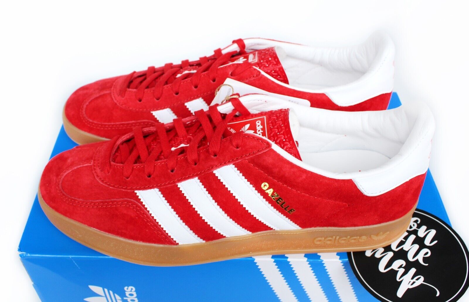 Adidas Originals Gazelle Indoor Scarlet Red Gum UK 4 5 6 7 8 Adidas Originals Gazelle Indoor Scarlet Red Gum UK 4 5 6 7 8