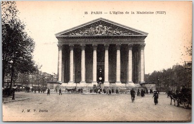 Paris France LEglise De La Madeleine JMT Boulevard De Sebastopol Postcard
