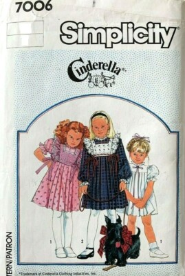 🧵👗✂ 7003 PATRON SIMPLICITY VINTAGE ROBE ESPRIT TABLIER CHIC   4 AU 5 ANS 