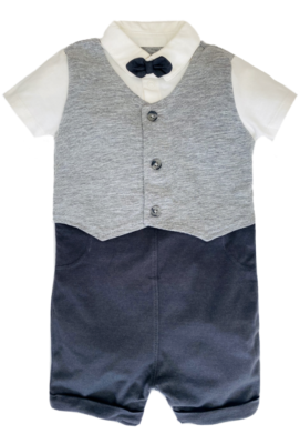 Baby Boys Waistcoat Suit Romper GEORGE Bow Tie Formal Party