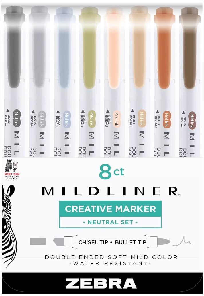Zebra Pen Mildliner Double Ended Highlighter, Broad and Fine