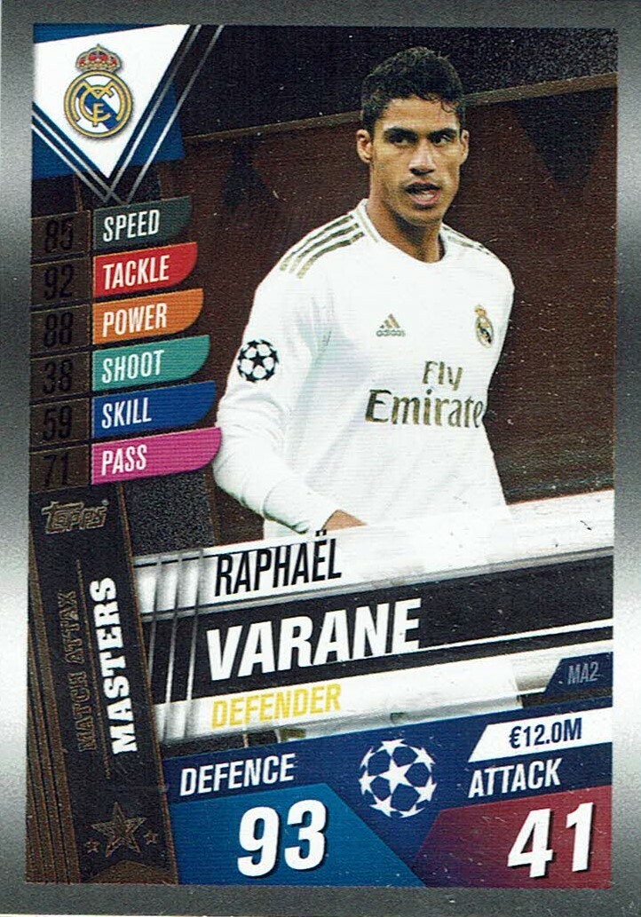 Topps Match Attax 101 Masters MA2 Raphael Varane | eBay Topps Match Attax 101 Masters MA2 Raphael Varane | eBay
