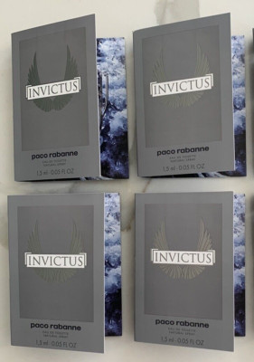PACO RABANNE Invictus eau de toilette sample lot set x 4 - 1.5ml 0.05oz each