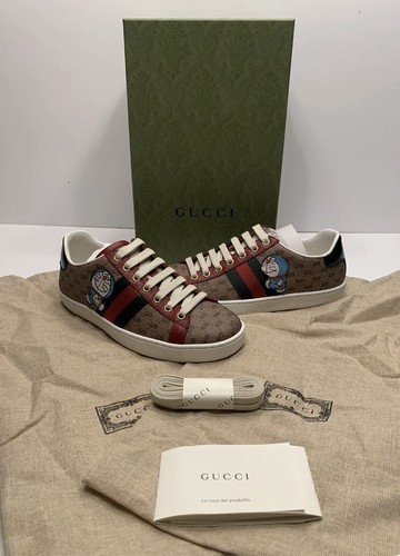 GUCCI X DORAEMON Collaboration GG Monogram Shoes Brown Size