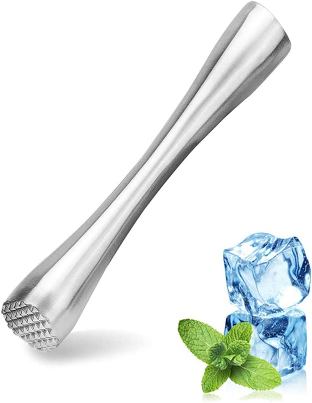 Stainless Steel Cocktail Muddler 8" Professional Old Fashioned & Mojitos Drink M
