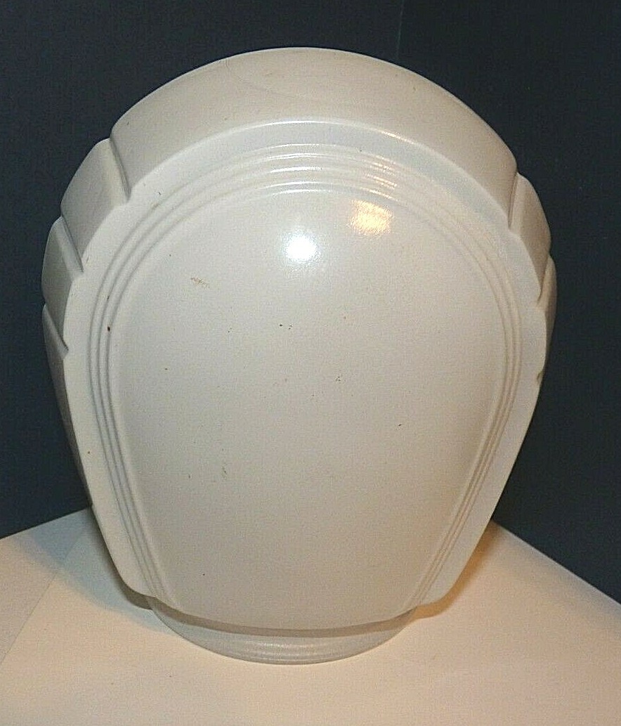 Vintage Bathroom Light Globe Shade Cover Art Deco White / Glass 3 1/4