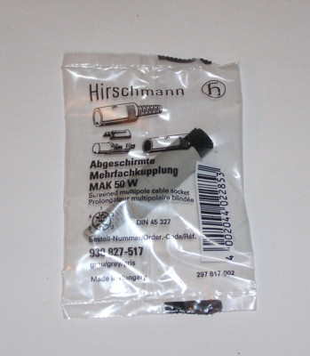 Hirschmann MAK 50 W abgeschirmte Mehrfach-Kabel-Kupplung grau 930 827-517 ~ NEU