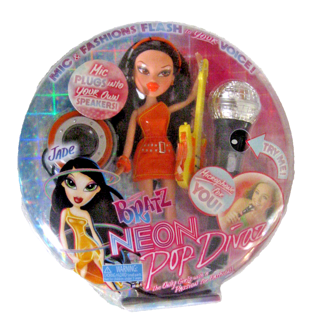 Bratz Neon Pop Divaz Jade Fashion Doll with Guitar RARE