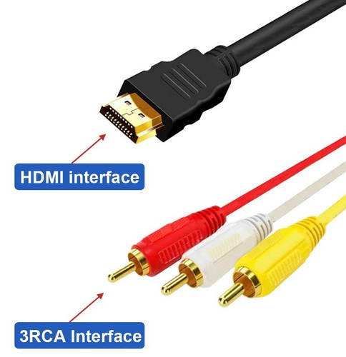 HDMI To RCA AV Adapter Converter Cable CVBS 3RCA 1080P Composite Video Audio