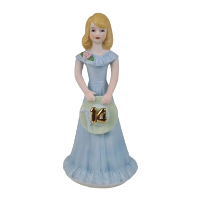   ENESCO Growing Up Birthday Girls BLONDE Vintage 1981 Figurine Age 14 E-2314 