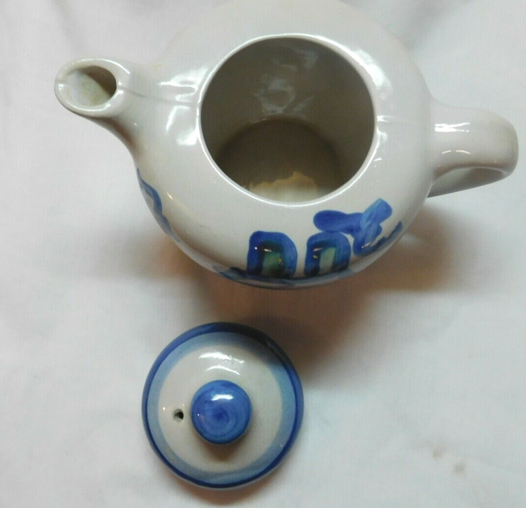 M.A. Hadley COUNTRY SCENE BLUE Small Teapot House Design