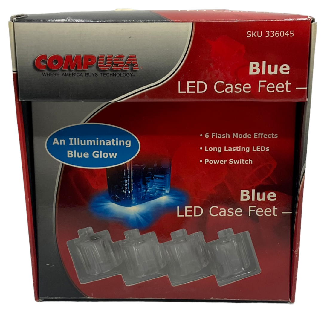 Usa Illuminating Blue Glow Led Case Feet 6 Flash Mode Effects Power Switch