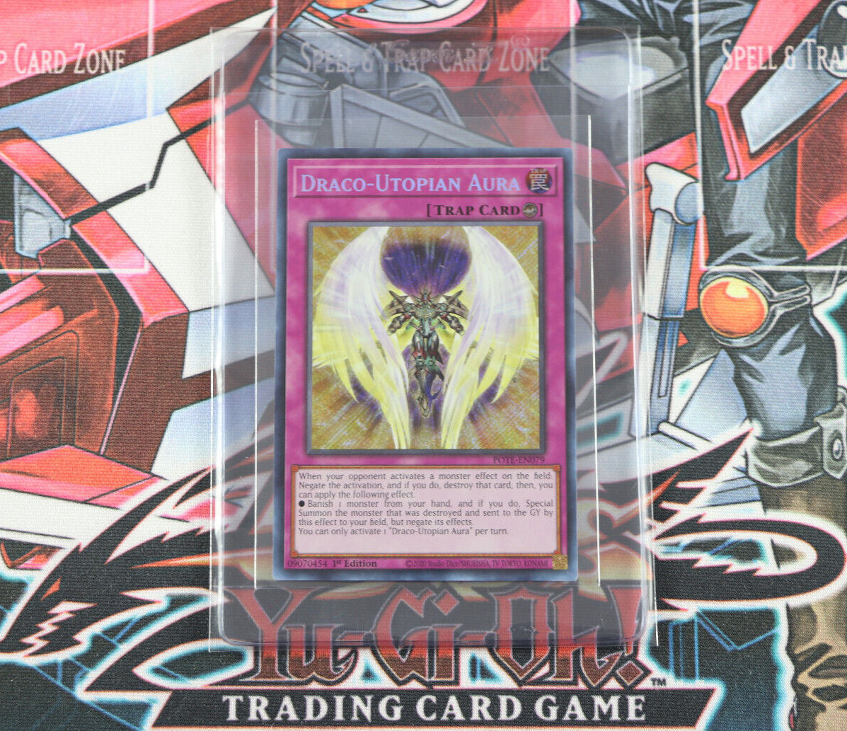 Yugioh Trap Card Draco-Utopian Aura POTE-EN079 1st Edition Secret Rare