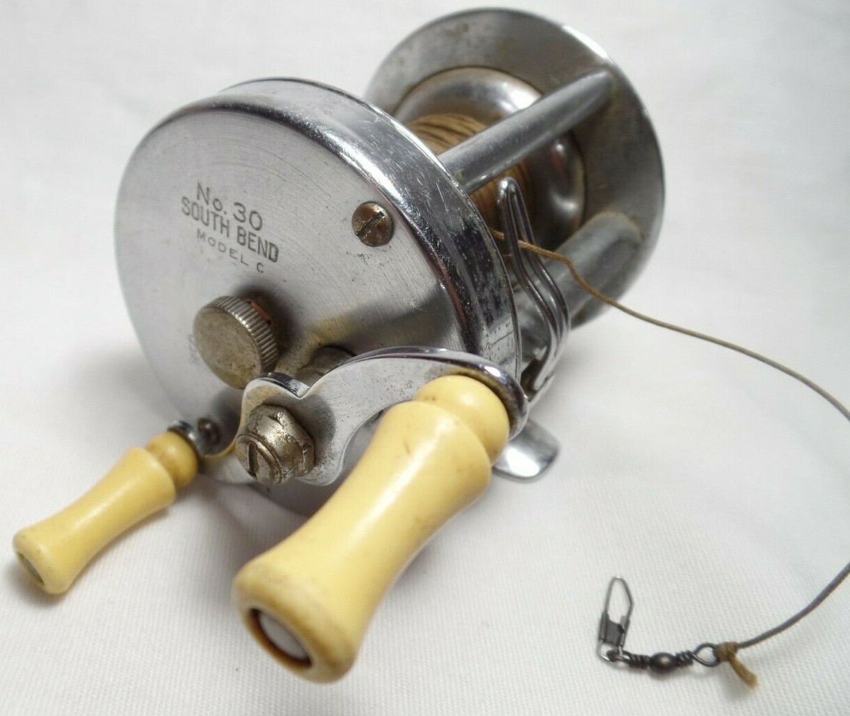 サウスベンド ダイレクトドライブリール No.30 モデルD 1950年代製 箱付き フルオリジナル ビンテージリール 新作，格安 サウスベンド ダイレクトドライブリール No.30 モデルD