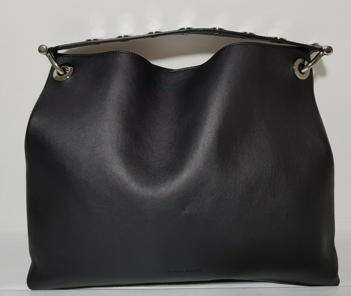 Dament in pelle borsa tracolla Borsa a tracolla nero con patta Uni NUOVO
