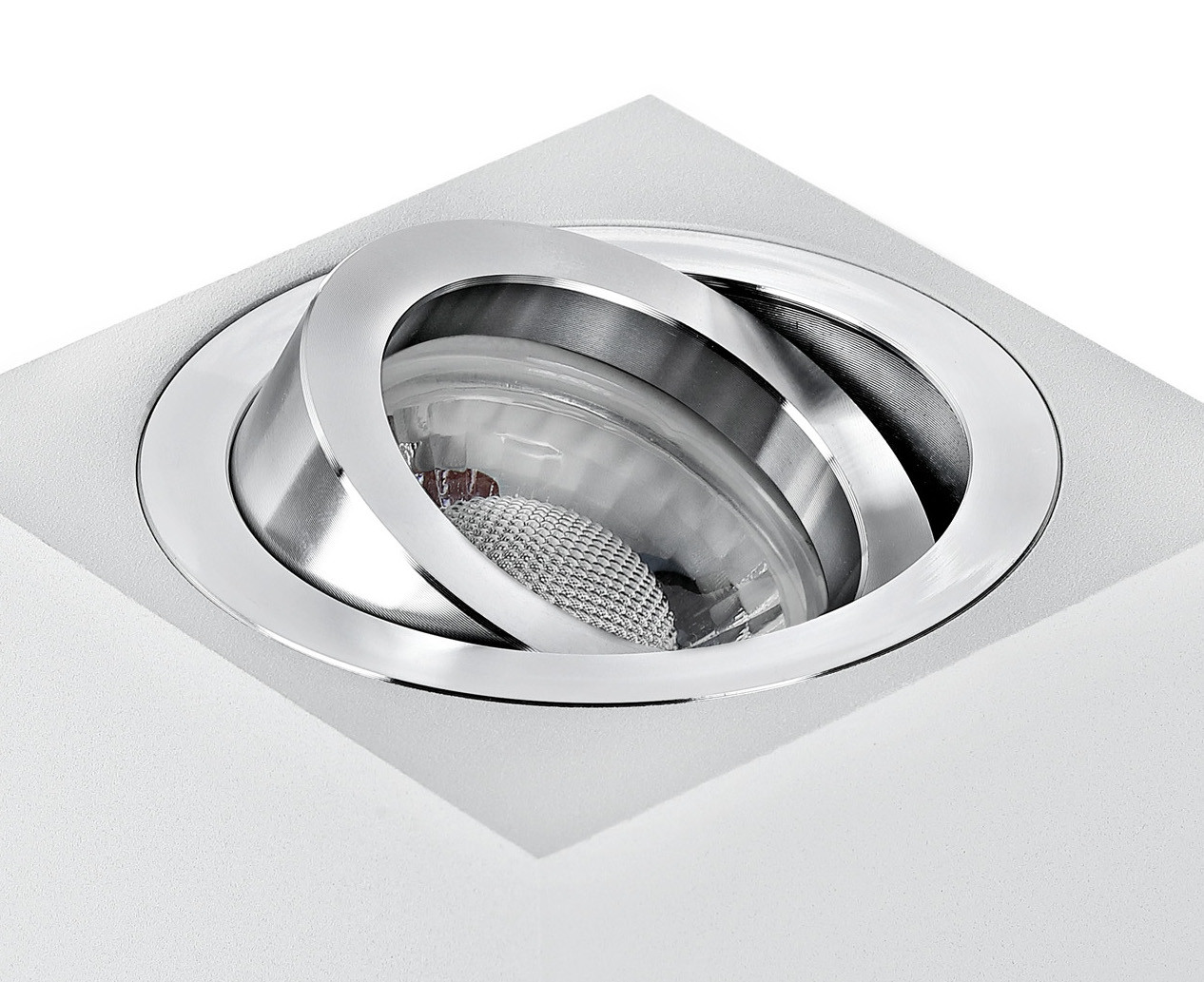 Flacher Decken-Aufbau-Spot Alu weiß eckig + LED-Modul 5W 230V Dimmbar - lambado® | eBay