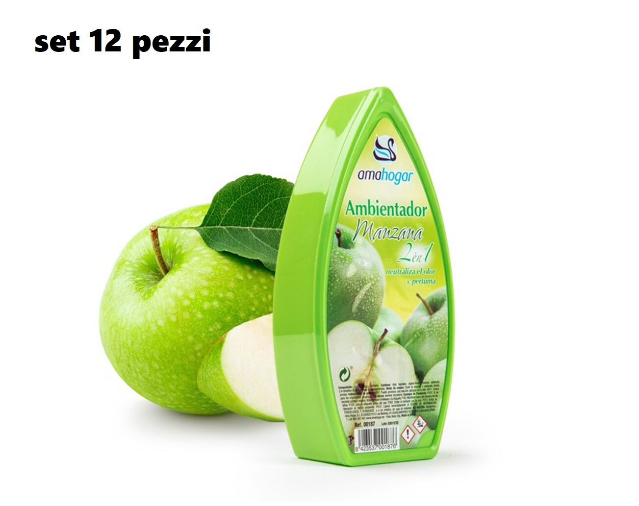 Set 12 Deodoranti Gel Profumo Ambiente Assorbiodori Fragranza Mela dfh