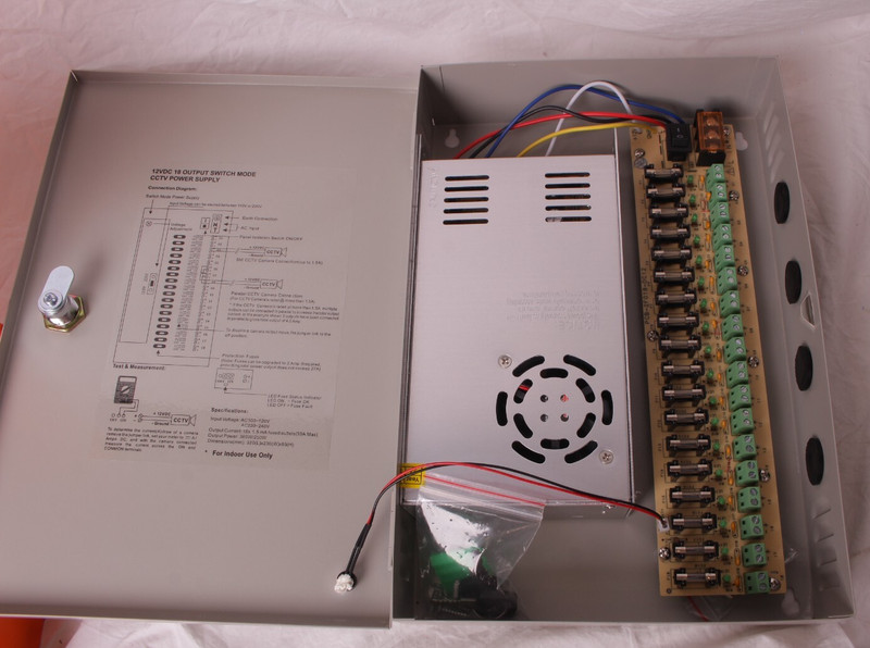 Power Supply S-360-12 12VDC 18 output switch mode CCTV power