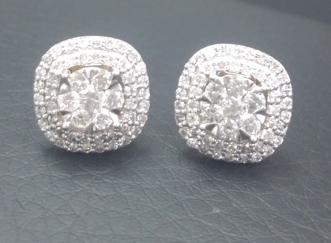 Pre-owned Handmade Deal 1.00 Ct Natural Round Diamond Cluster Halo Studs Earrings In 14k Gold 11mm