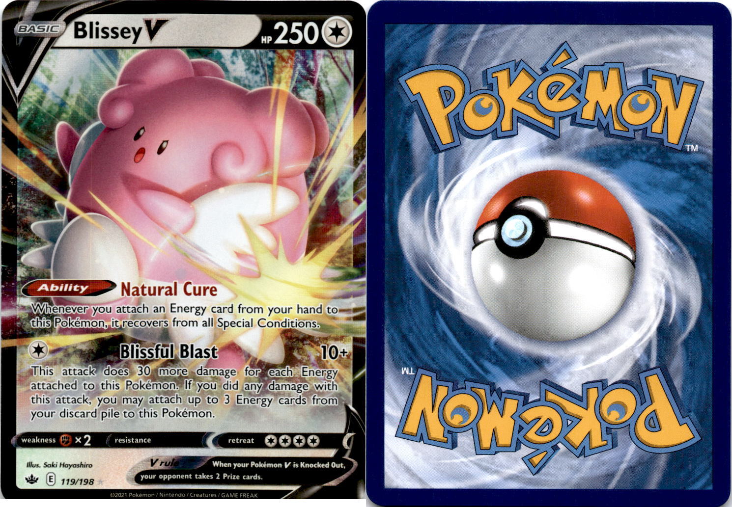 2021 Pokemon, Chilling Reign, #119/198 Blissey V, Holo Ultra