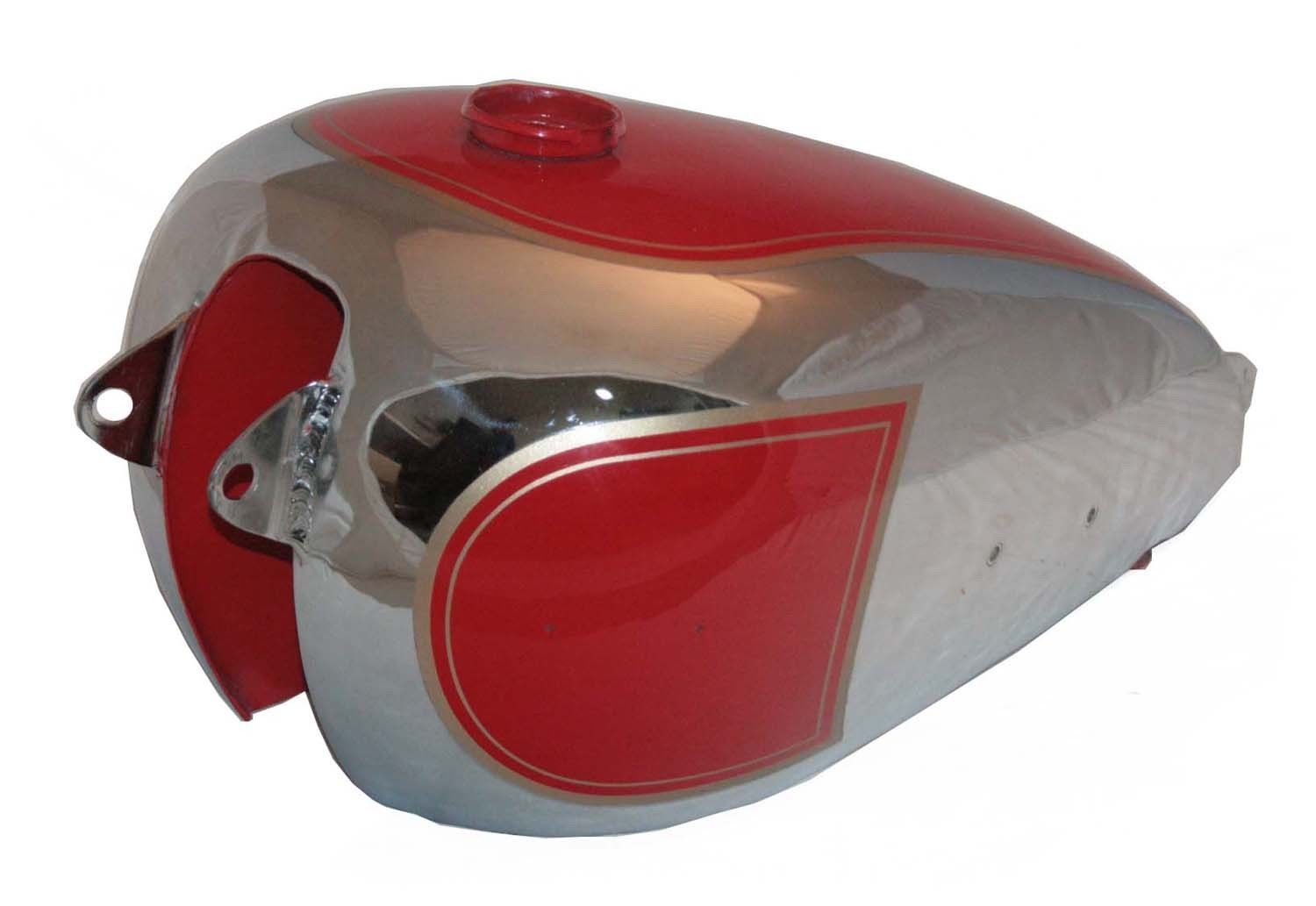 New 1950 BSA A7 Plunger Model Chrome Plated Red Painted Fuel Petrol Gas Tank  