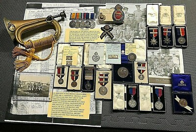 WW I  British Royal Marine medals set with division register - Scarce + Unique.