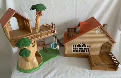sylvanian log cabin and treehouse