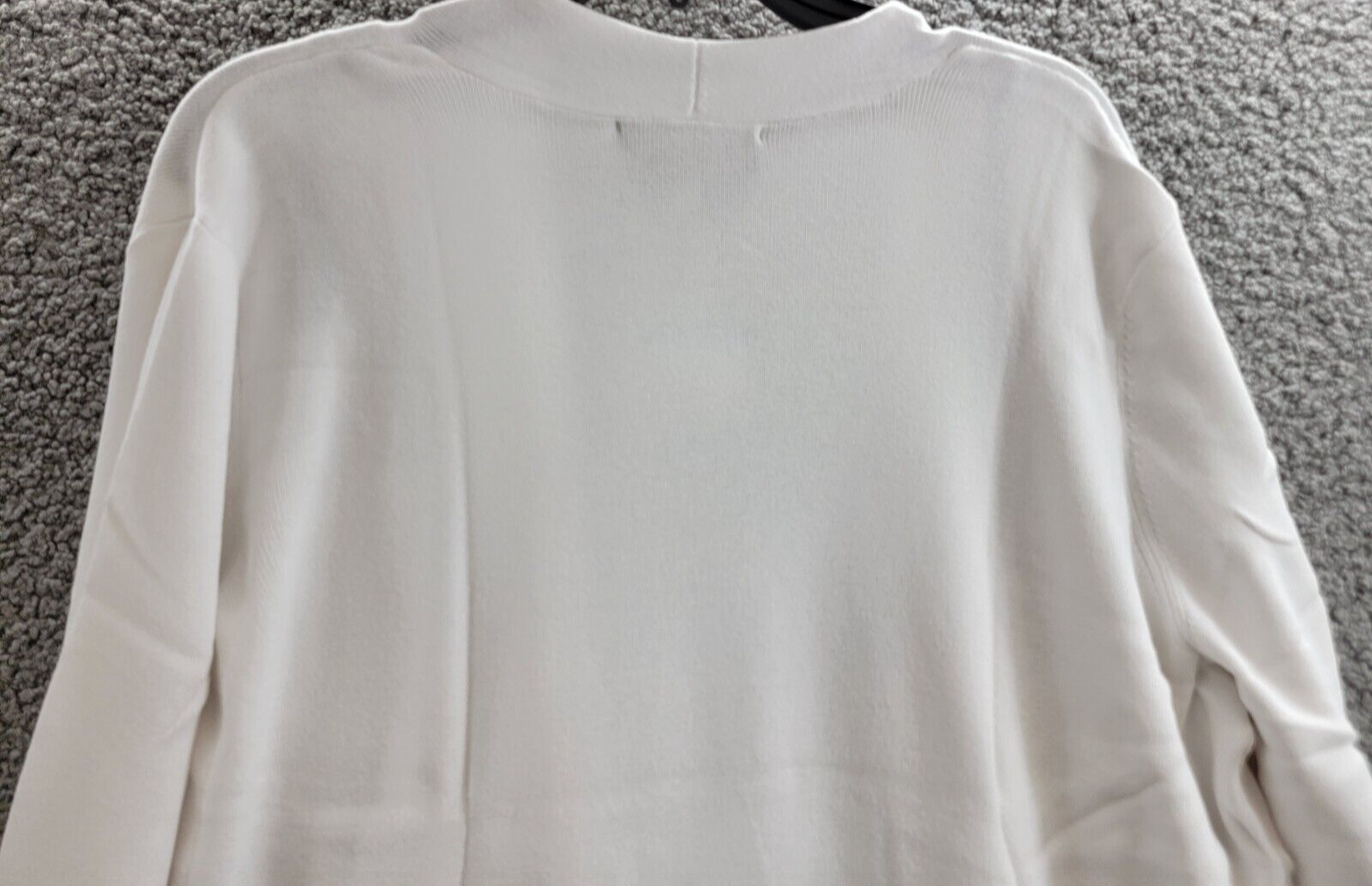 Kasper Open-Front Long-Sleeve Sweater Women's XL White Solid Collarless Pull On - Picture 11 of 16