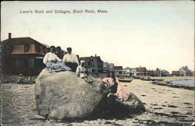 Brant Rock MA Lover's Rover & Cottages c1910 Postcard
