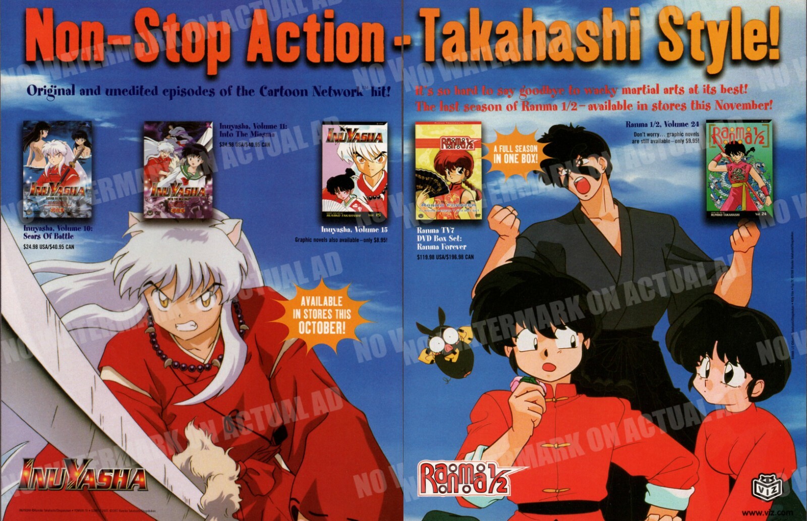 Rumiko Takahashi Viz Media Ranma 1/2 InuYasha Trade Print Rumiko Takahashi Viz Media Ranma 1/2 InuYasha Trade Print