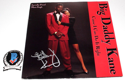BIG DADDY KANE SIGNED CAUSE I CAN DO IT 12'' SINGLE RECORD VINYL BECKETT BAS COA
