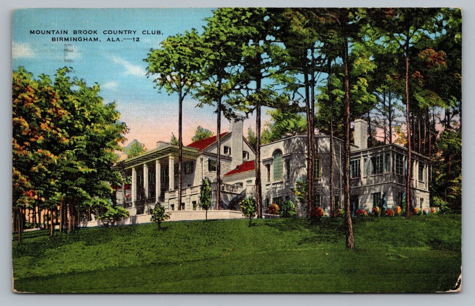 Birmingham Alabama Mountain Brook Country Club Golf Estates AL Postcard Vtg A10