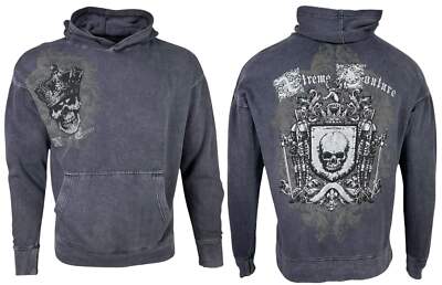 affliction hoodie pullover eagle dare l xl nwt sweatshirt black 256036359825