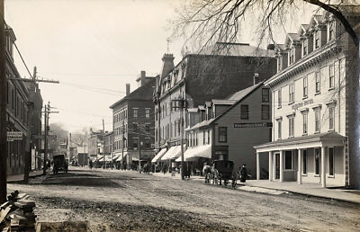 High St. & Windsor Hotel Belfast ME Maine 1908 RPPC Photo Postcard COPY