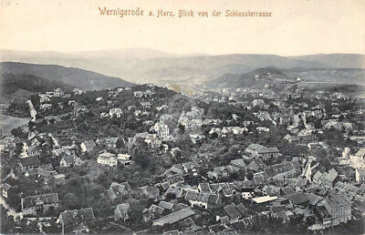 Wernigerode Germany Birds Eye View Postcard Copy