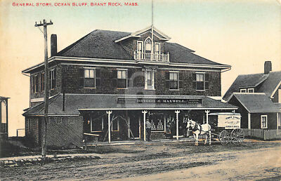 Brant Rock MA Massachusetts General Store Ocean Bluff Postcard Copy