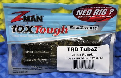 Z-MAN 10XTough ELAZTECH TRD TubeZ TTUBE-PK6 Series 2.75'' 6-Pck CHOOSE YOUR COLOR