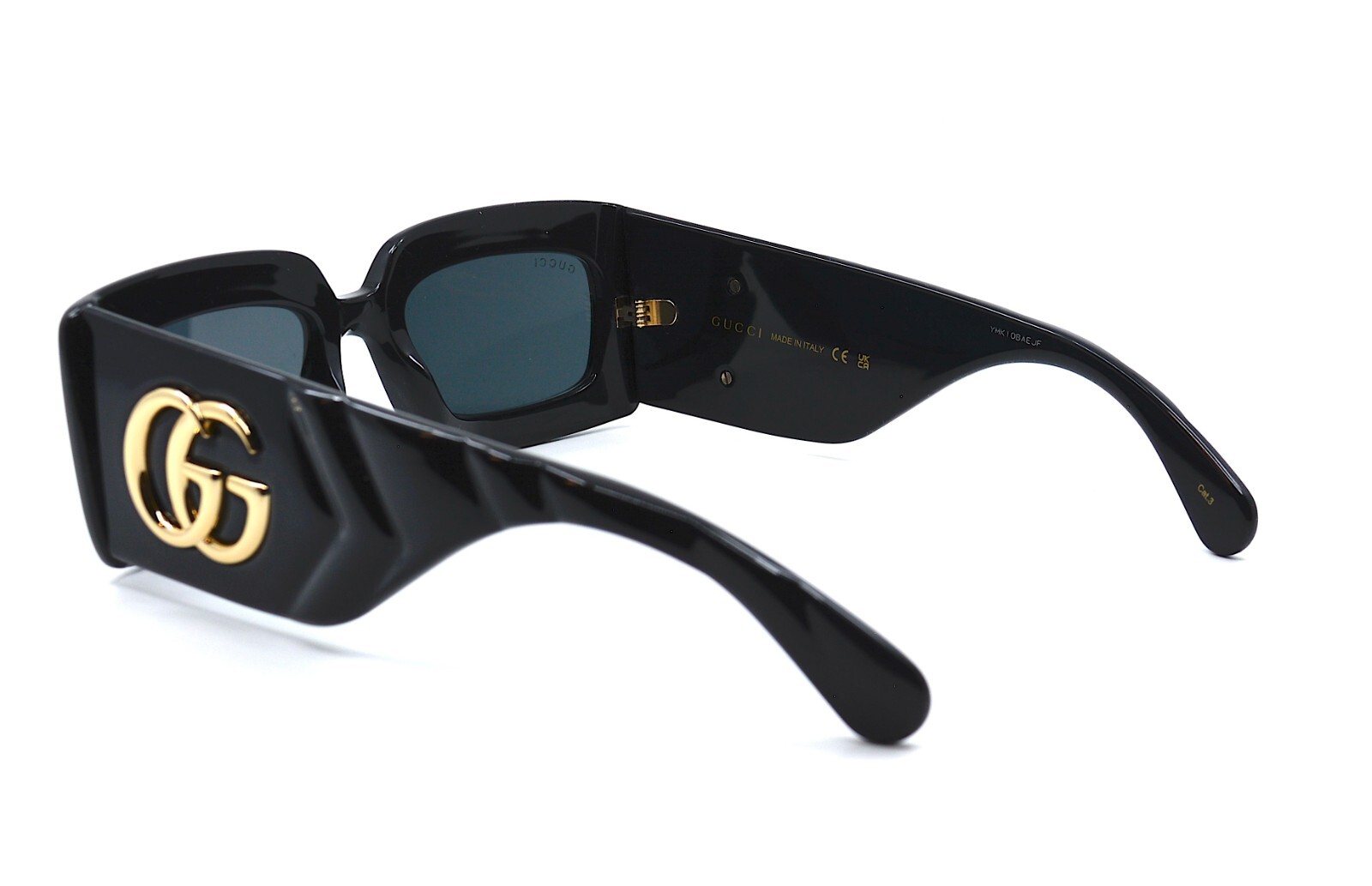 Pre-owned Gucci Gg0811s 001 Black Grey Authentic Sunglasses 53-21 In Gray
