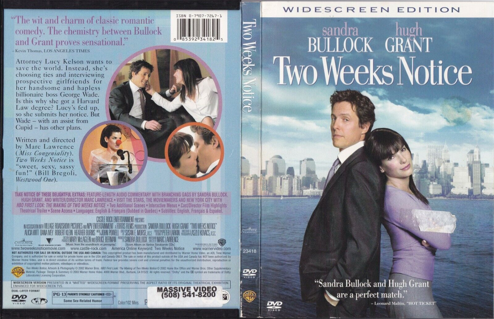 Two Weeks Notice (Widescreen DVD, 2003) Two Weeks Notice (Widescreen DVD, 2003)