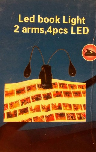 2 Arm Flexible Black Clip-On Book Reading Desk Music Stand LED USB Light Lamp