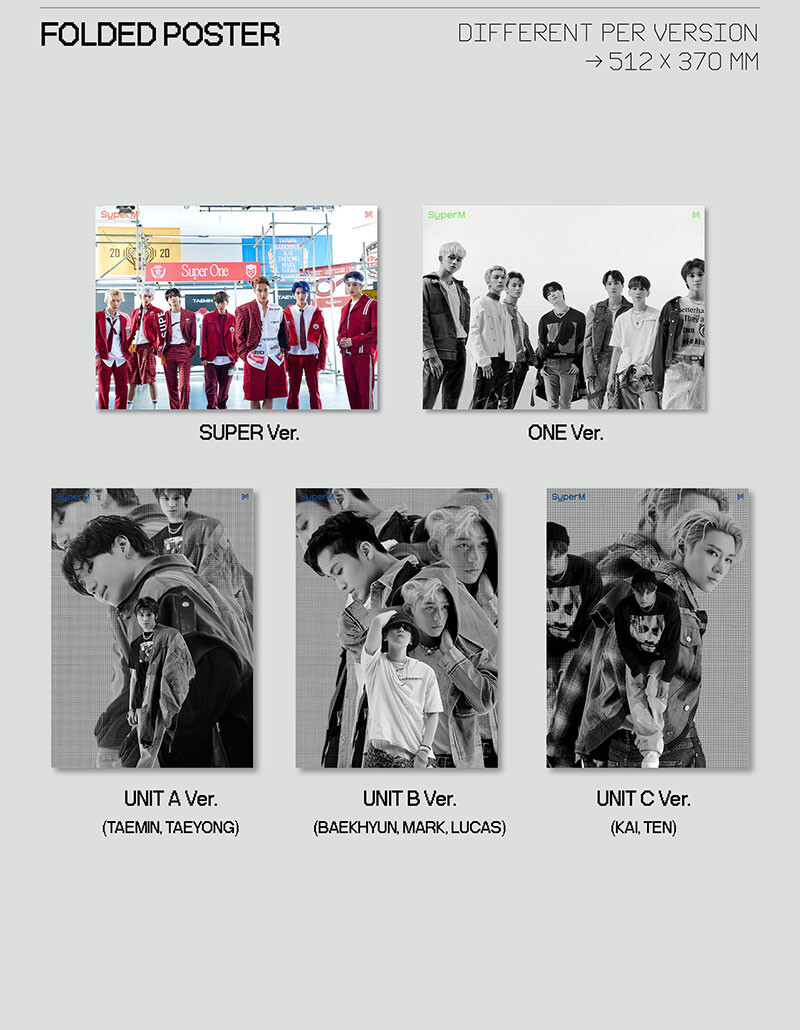SuperM Super One アルバム 5枚セット SUPERM SUPER ONE Album 5 Ver SET+5Photo Book+15Card+