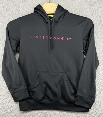 livestrong nike fit therma black hoodie sweatshirt men s size large 115644969318