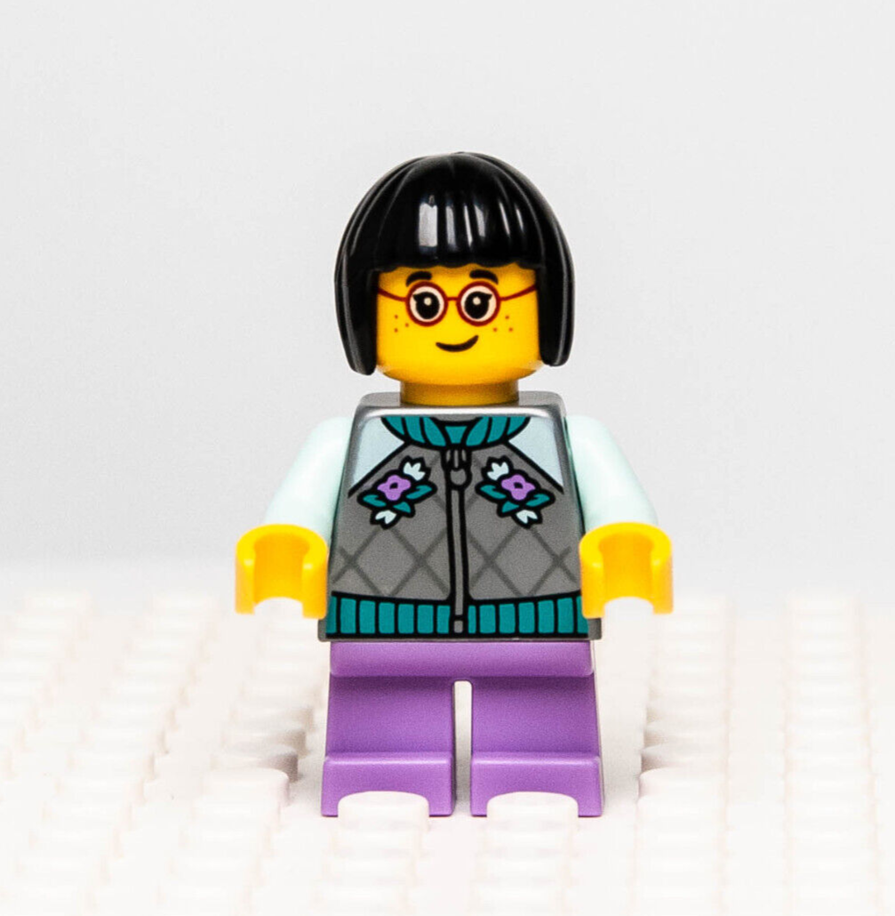 LEGO Minifigure Child Girl Silver Jacket, Chinese New Year