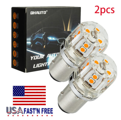 1157 Switchback LED Turn Signal Light Indicator Parking Light Bulbs Amber Yellow